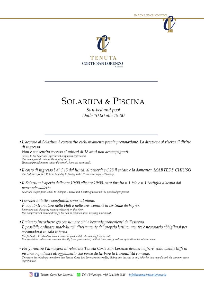 Menu di Tenuta Corte San Lorenzo 