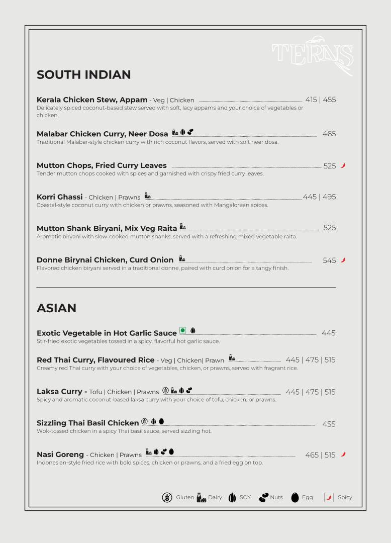Terns menu