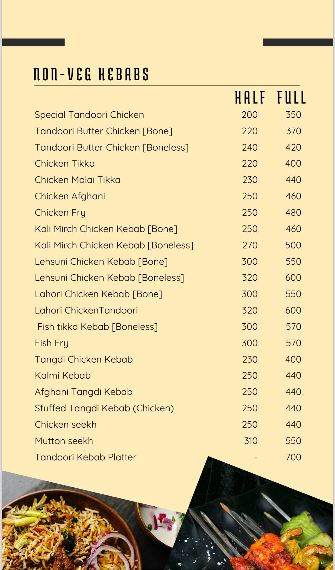 The Biryani Queen Varanasi menu