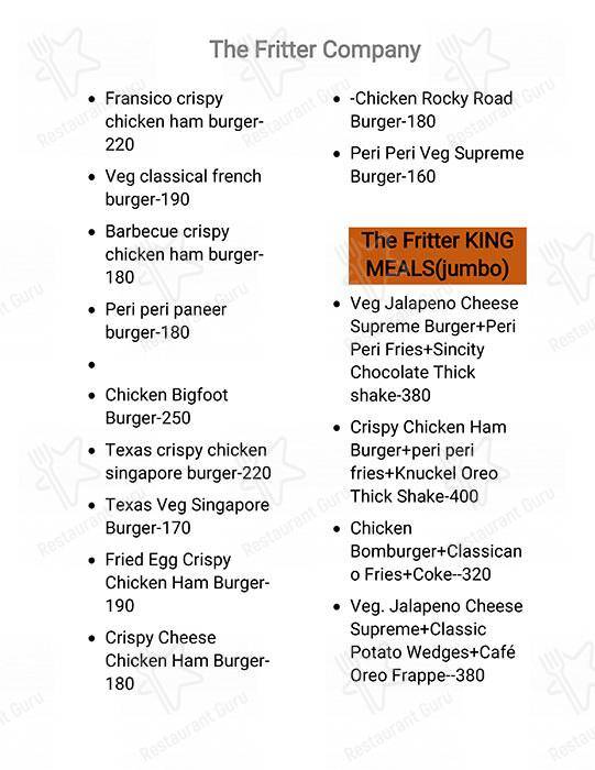 The Fritter Company menu