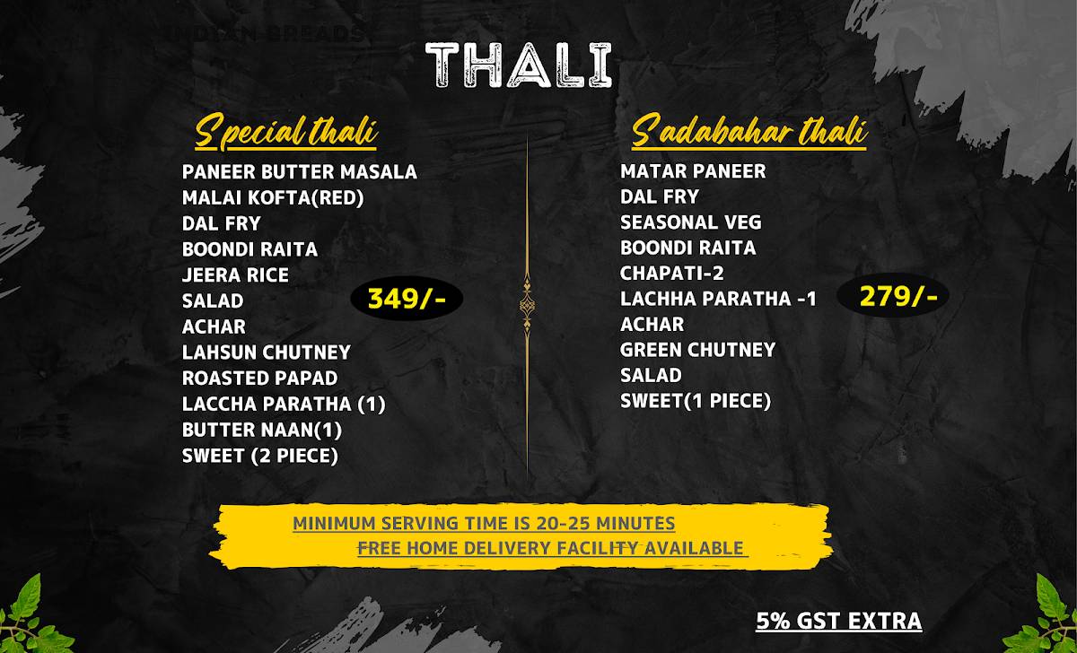 The Moon Restaurant menu