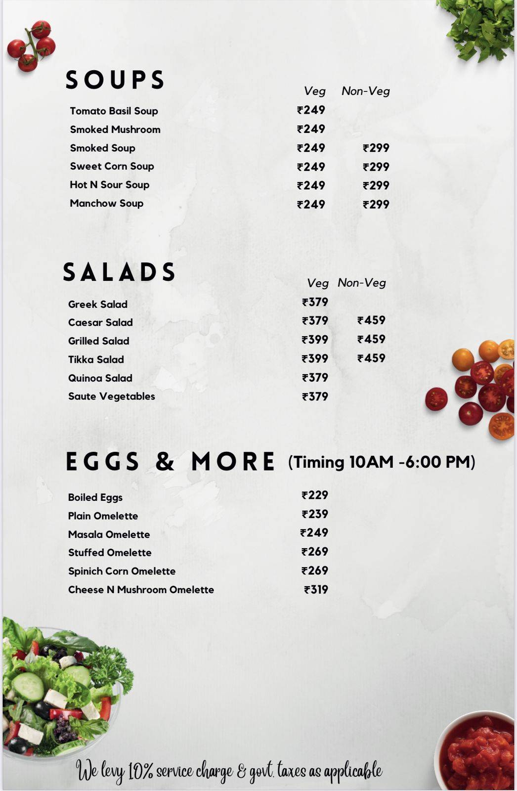 The Urban Kasba- BYOB& Café menu