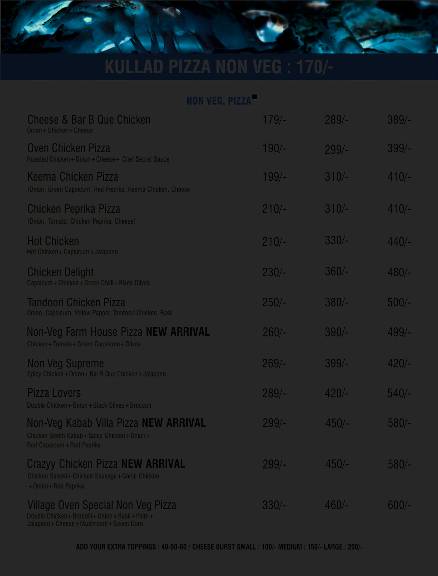 The village oven menu