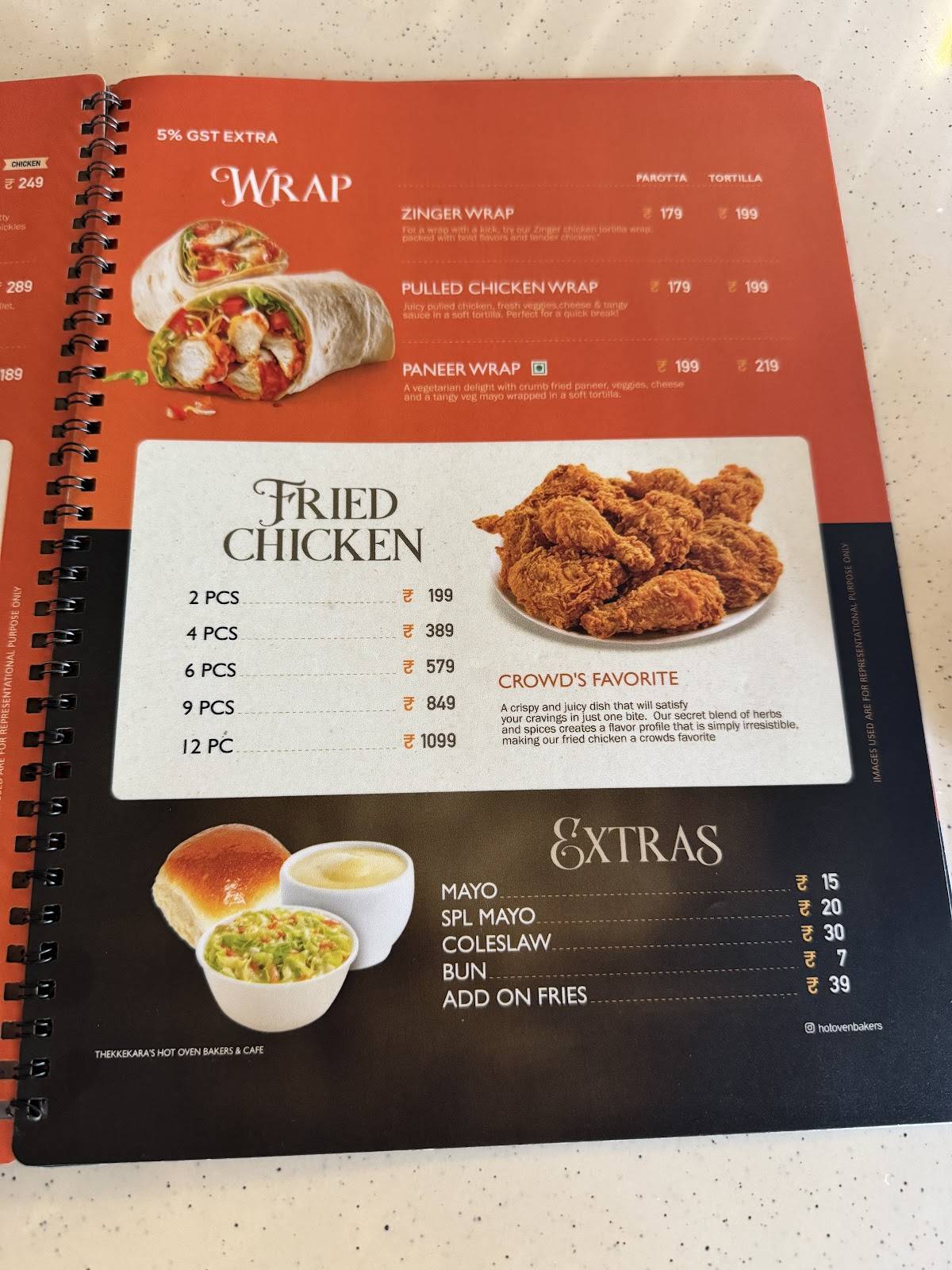 Thekkekara's Hot Oven Bakers & Cafe menu