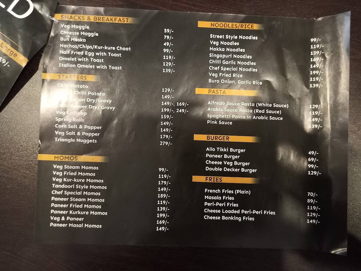 Toasted cafe menu