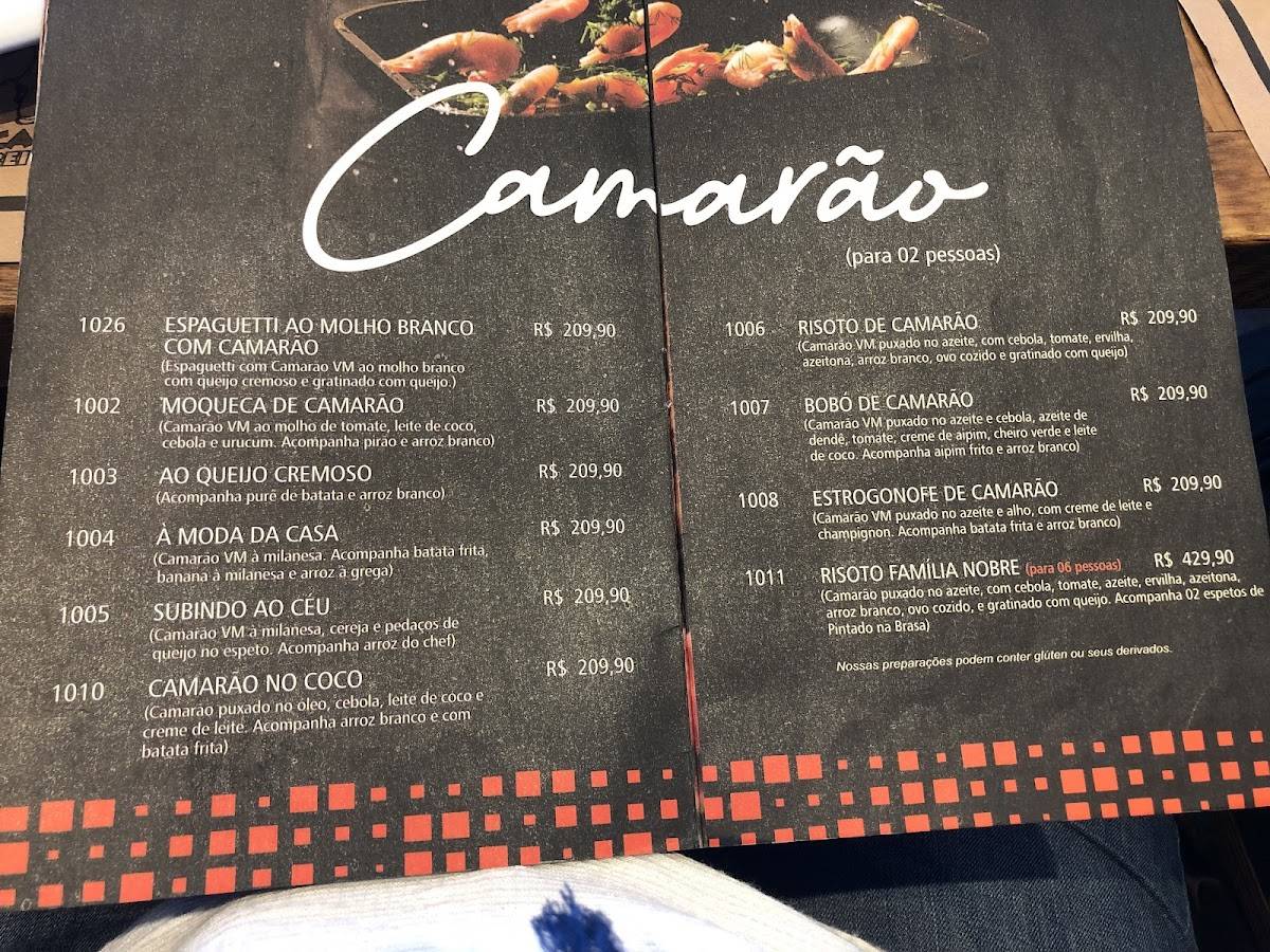 Restaurante Toca da Traíra cardápio