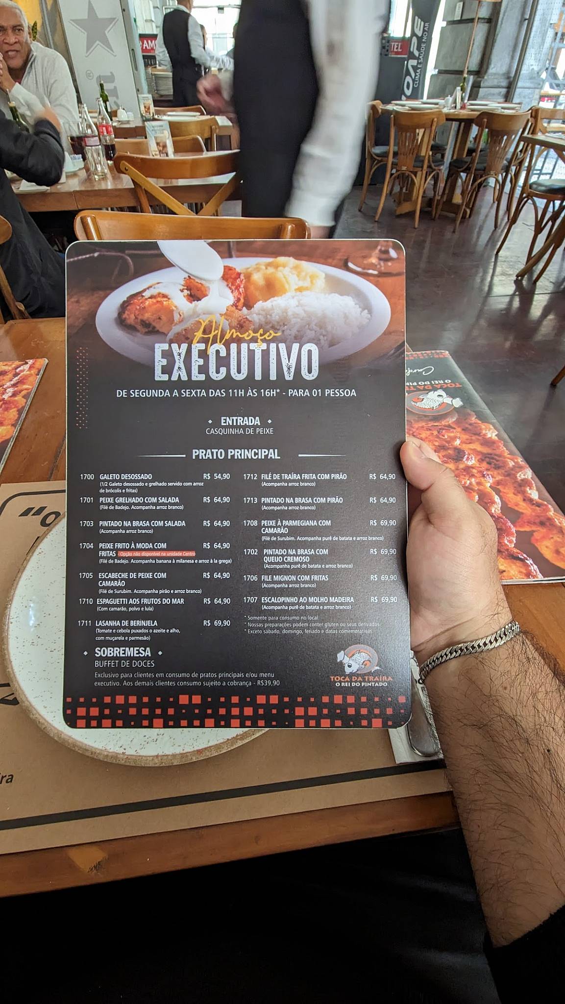 Restaurante Toca da Traíra cardápio