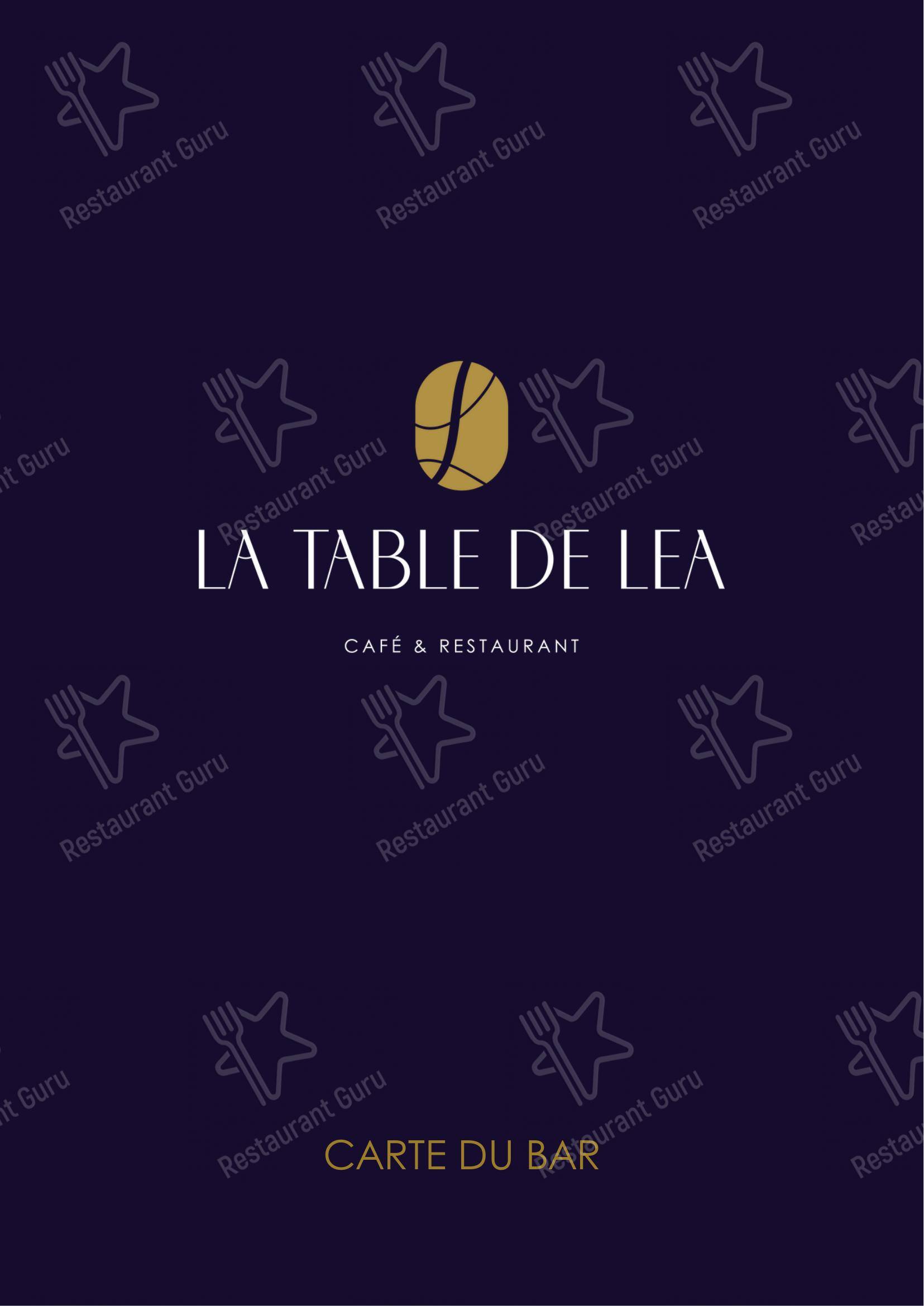 Menu pour La Table De Léa restaurant