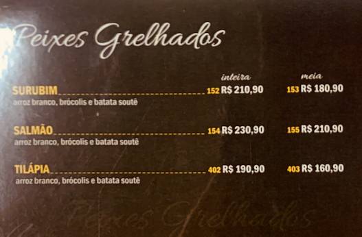 Tradição Grill cardápio