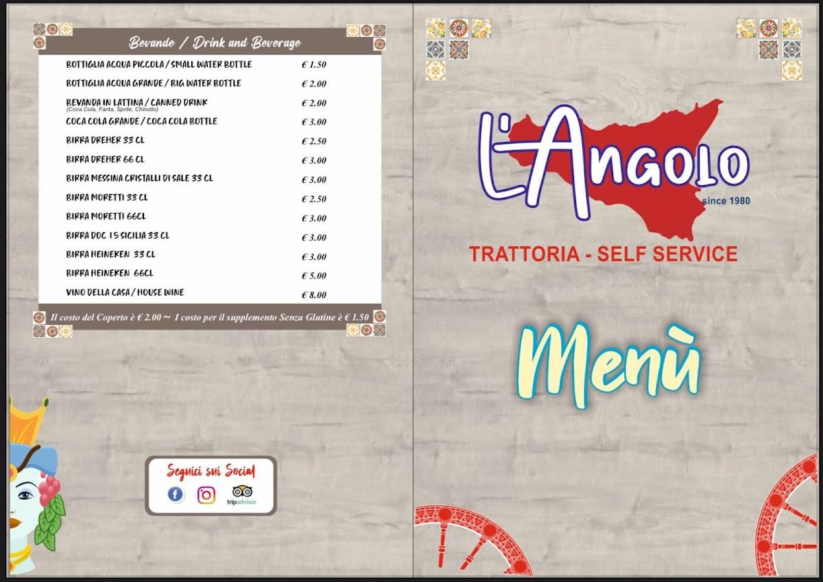 Menu di Trattoria Bar L'Angolo 