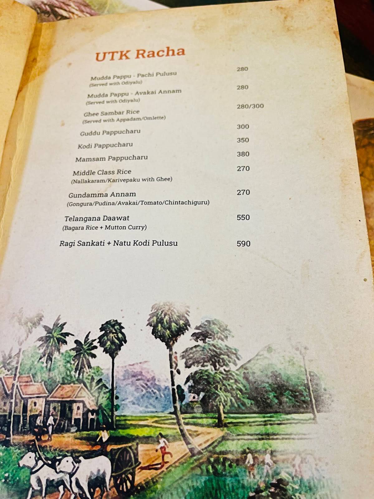 United Telugu Kitchens (UTK) menu