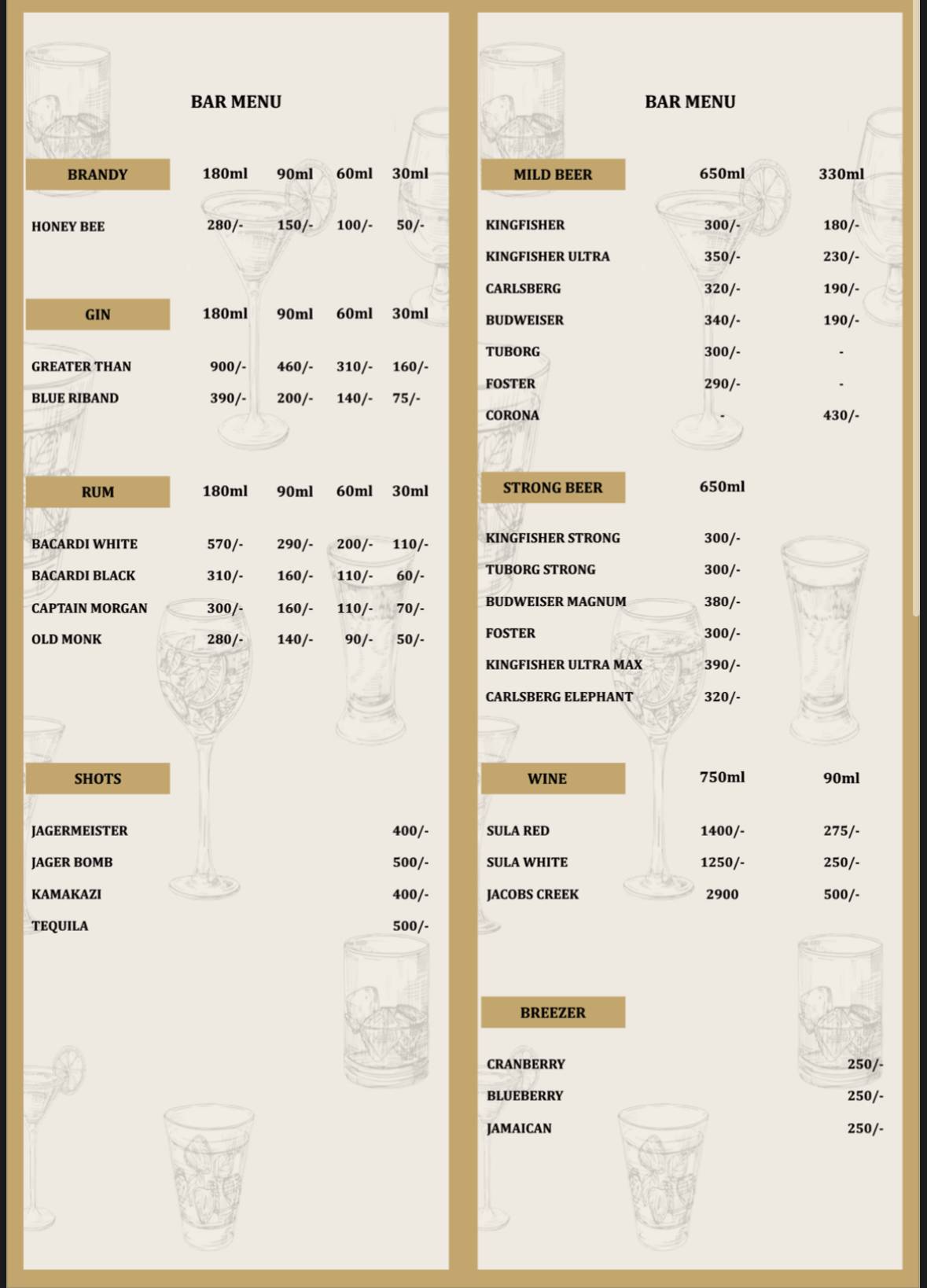 Veggie Spirits Family Resto Bar menu