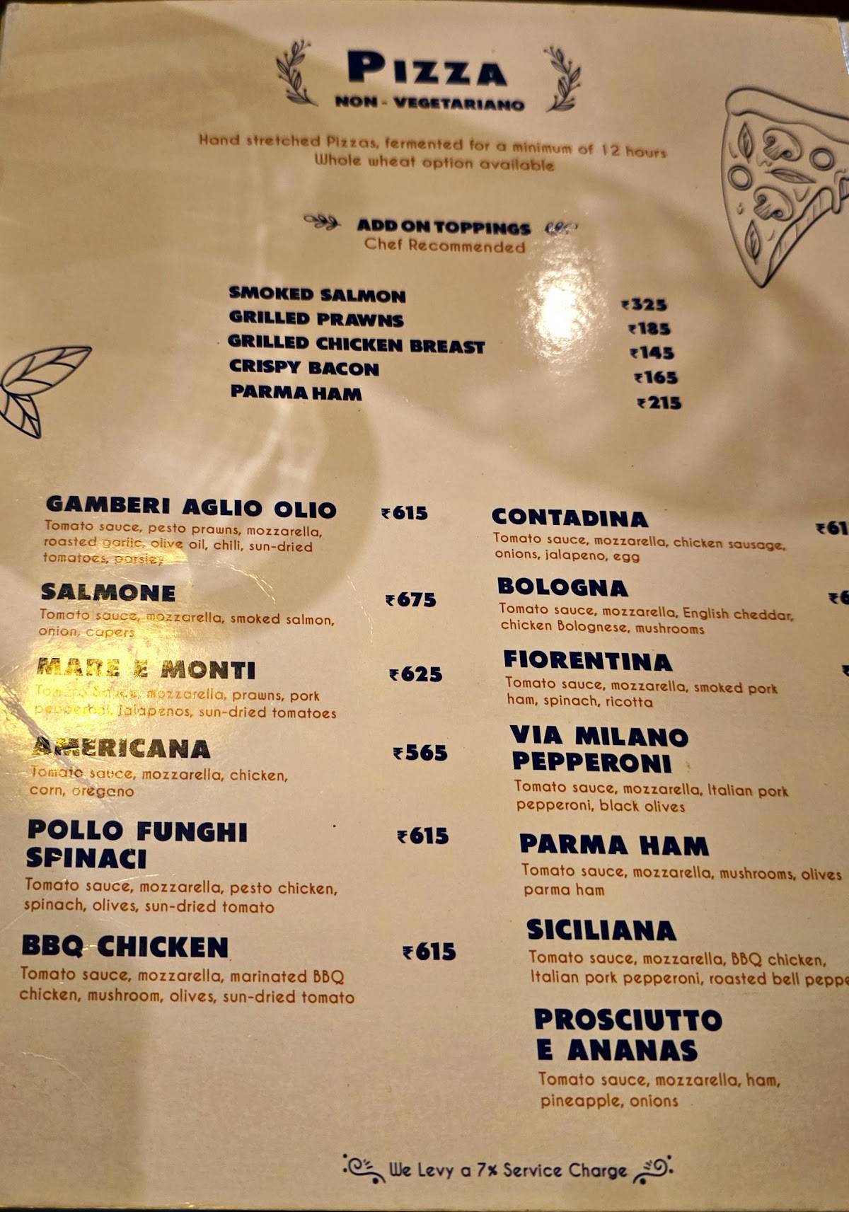 Via Milano menu