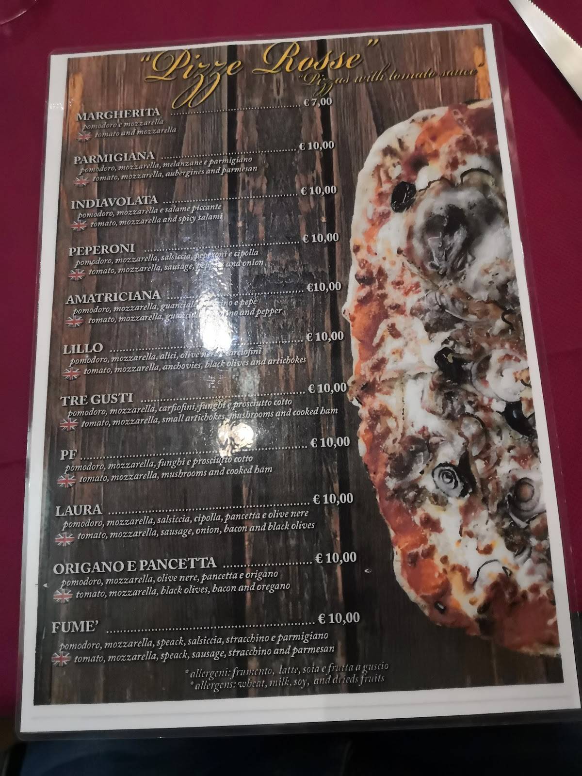 Menu di Restaurant Vin ' Canta 