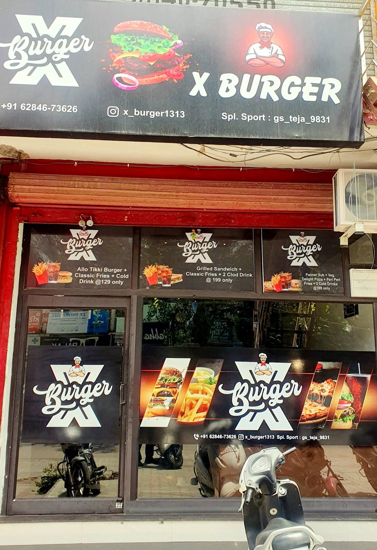 X Burger menu