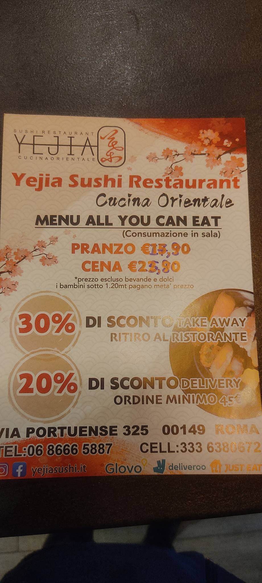 Menu di yejia 