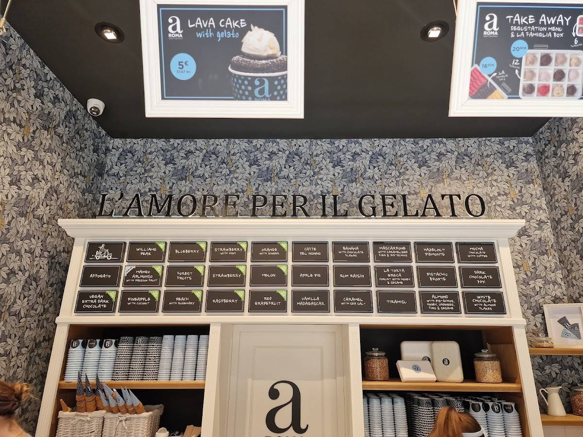 Menu di aROMA gelato experience Boutique Zagreb 