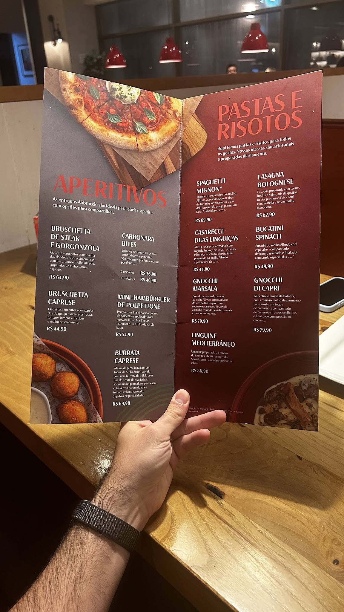 Abbraccio Cucina Italiana cardápio