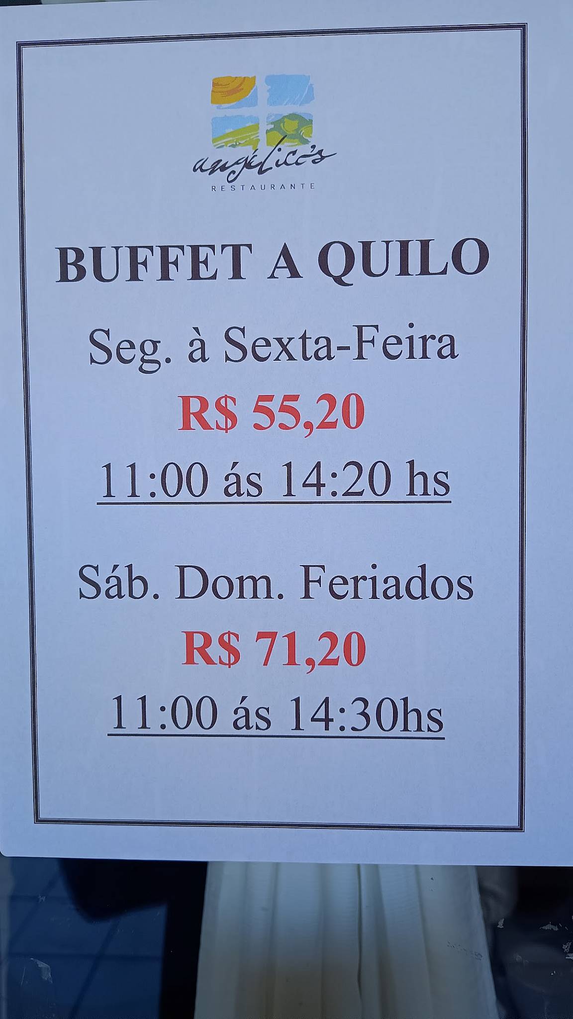 Restaurante Angélico's cardápio