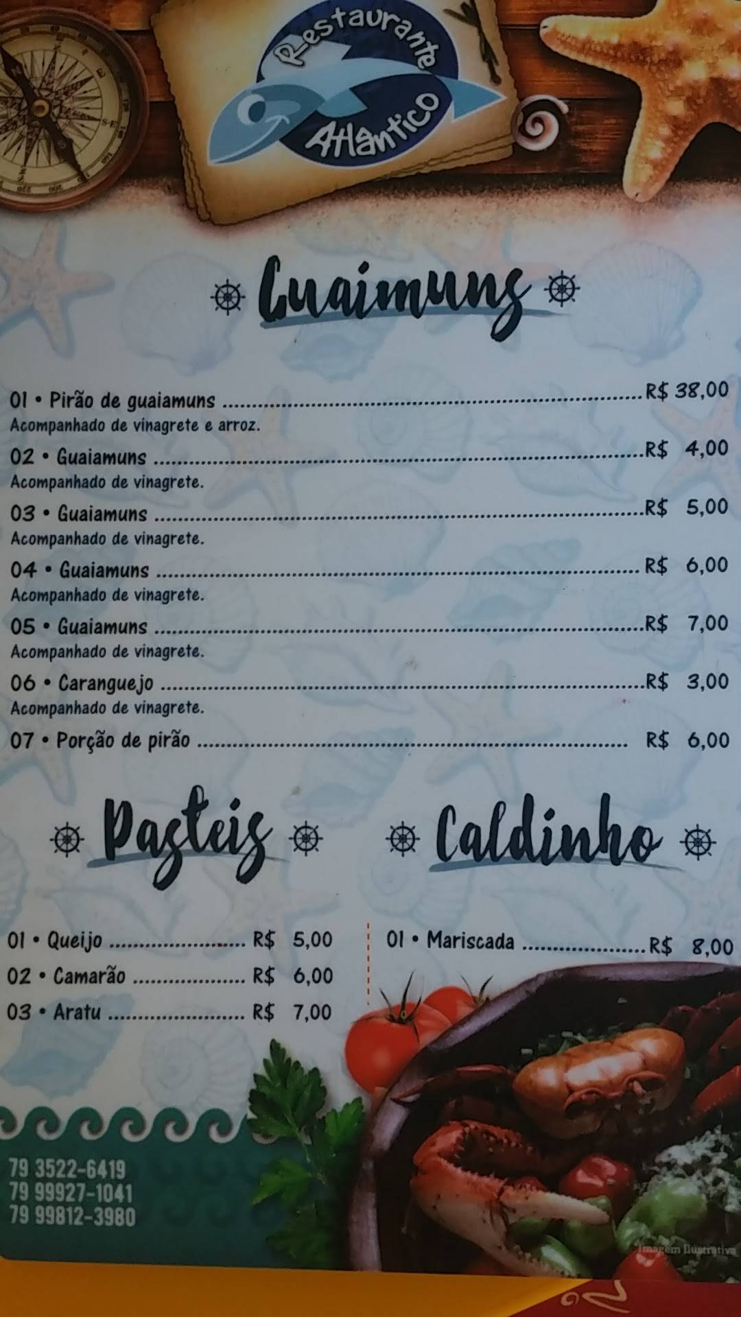 Restaurante Atlântico cardápio