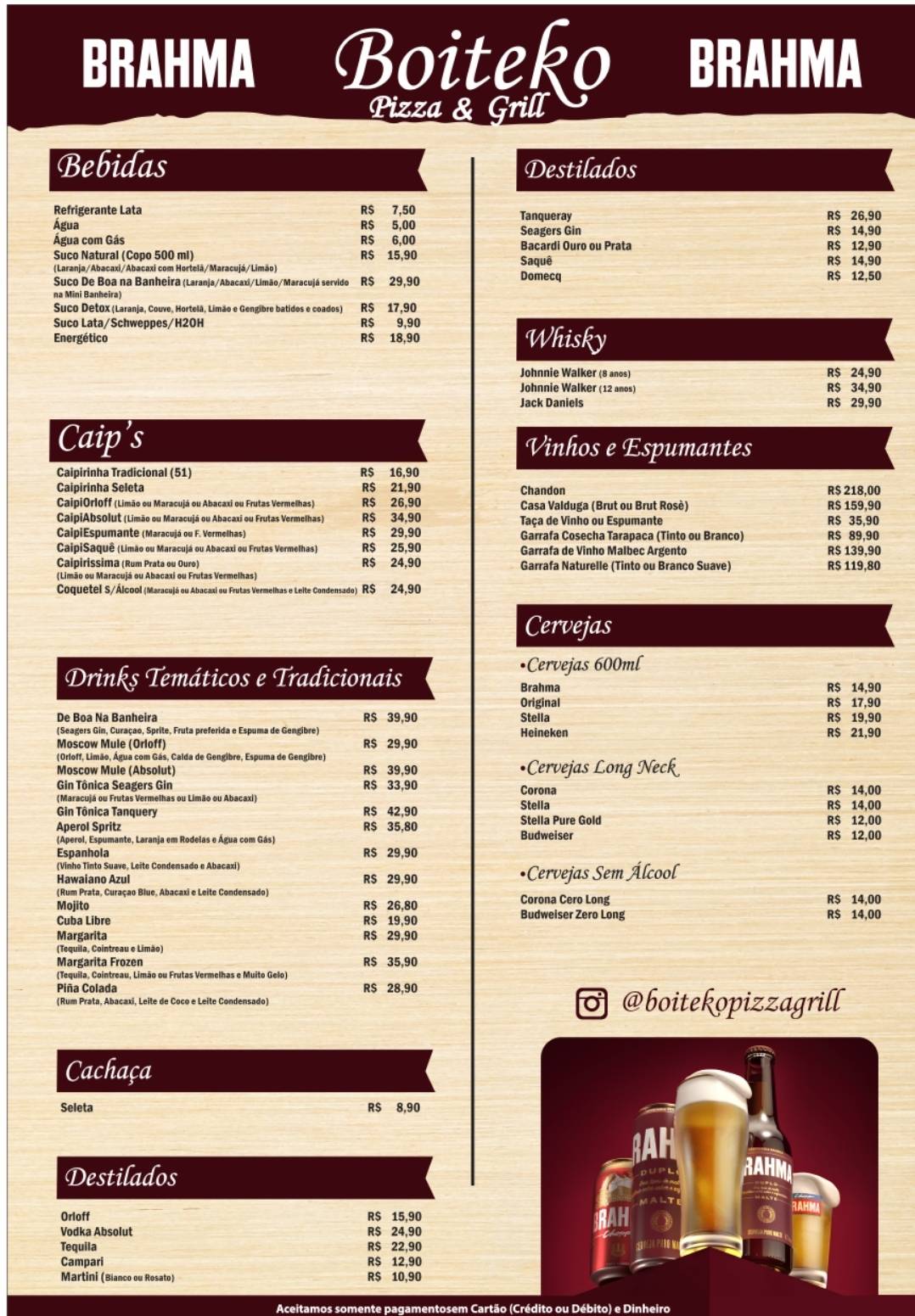 Restaurante Boiteko cardápio