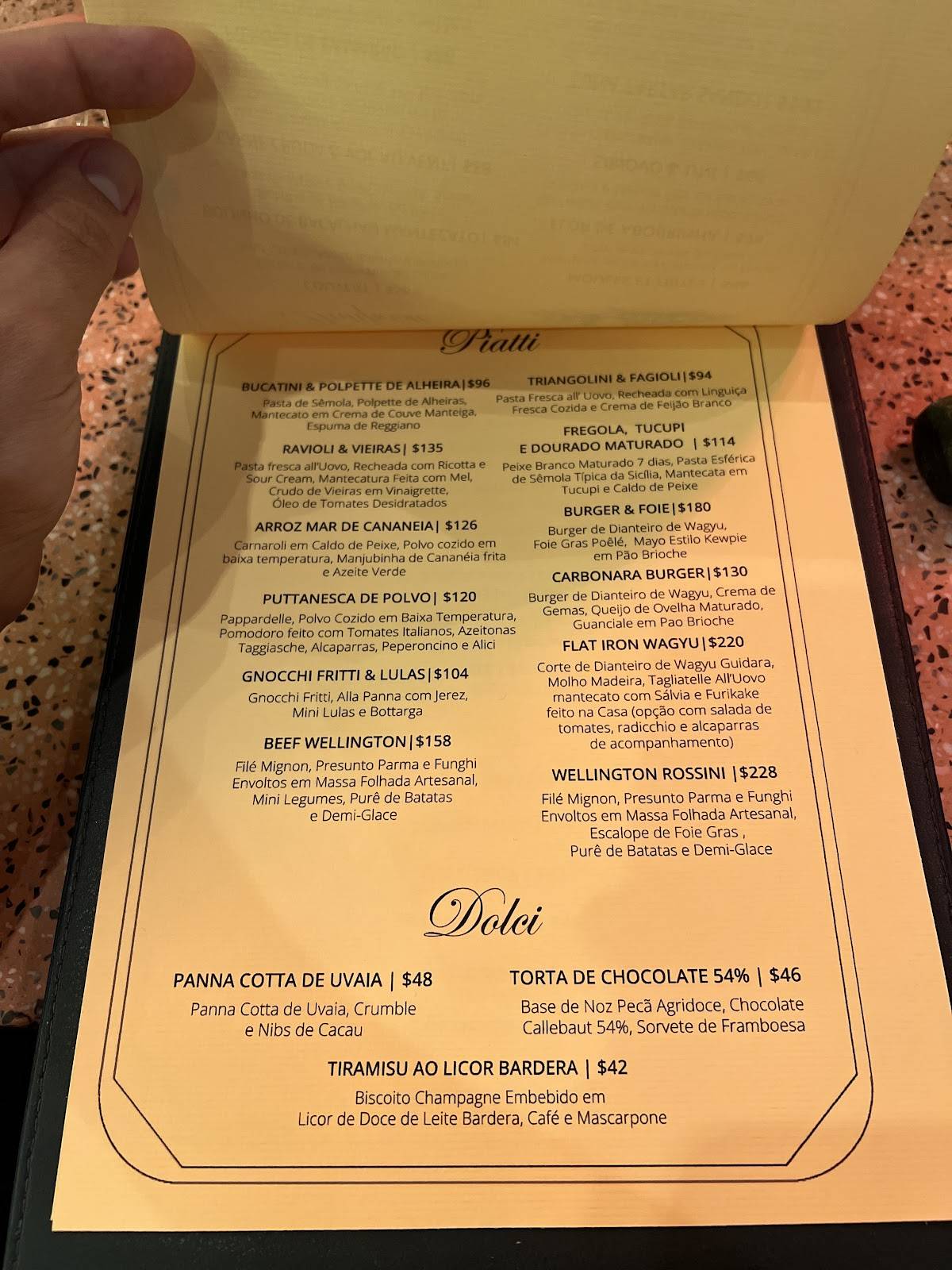 Restaurante Borgo Mooca cardápio