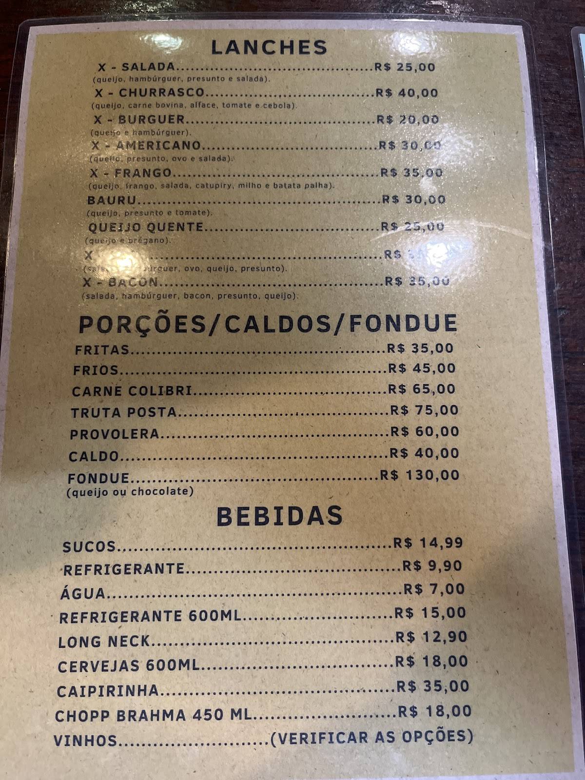 Colibri Pizzaria e Restaurante cardápio