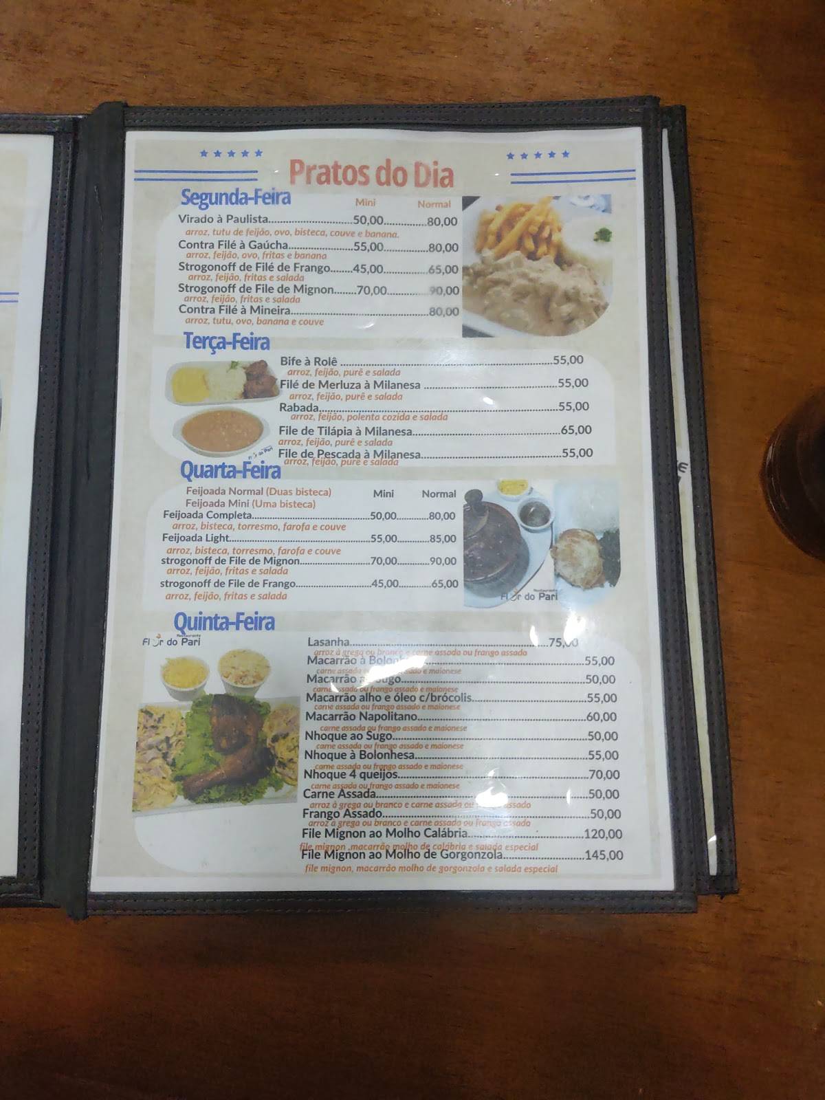 Restaurante Flor Do Pari cardápio
