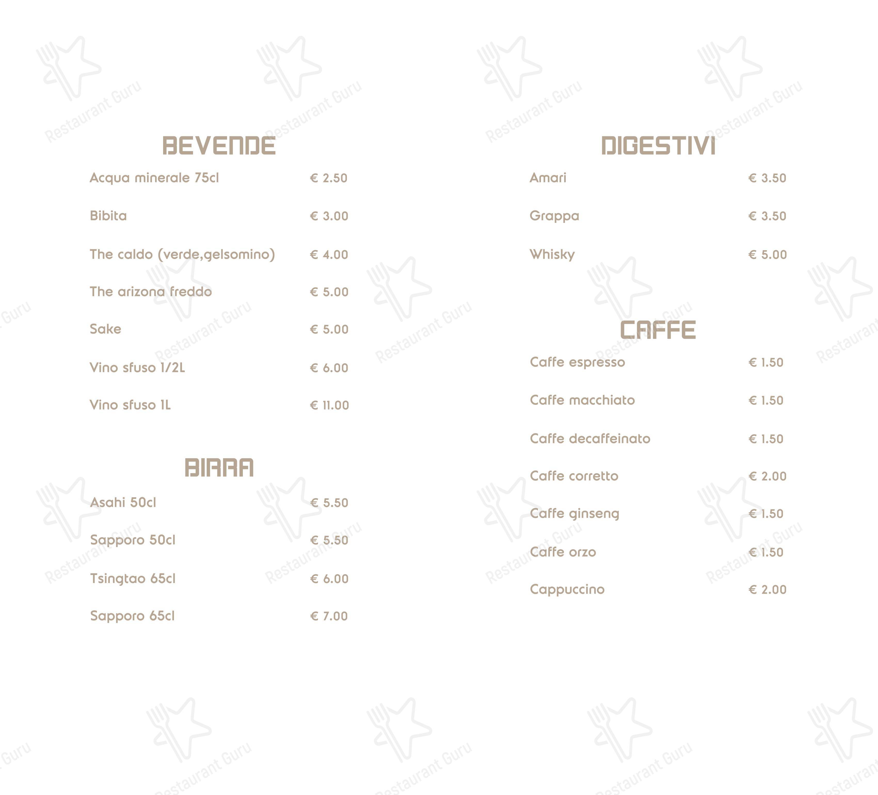Menu per Hayashi Cremona ristorante