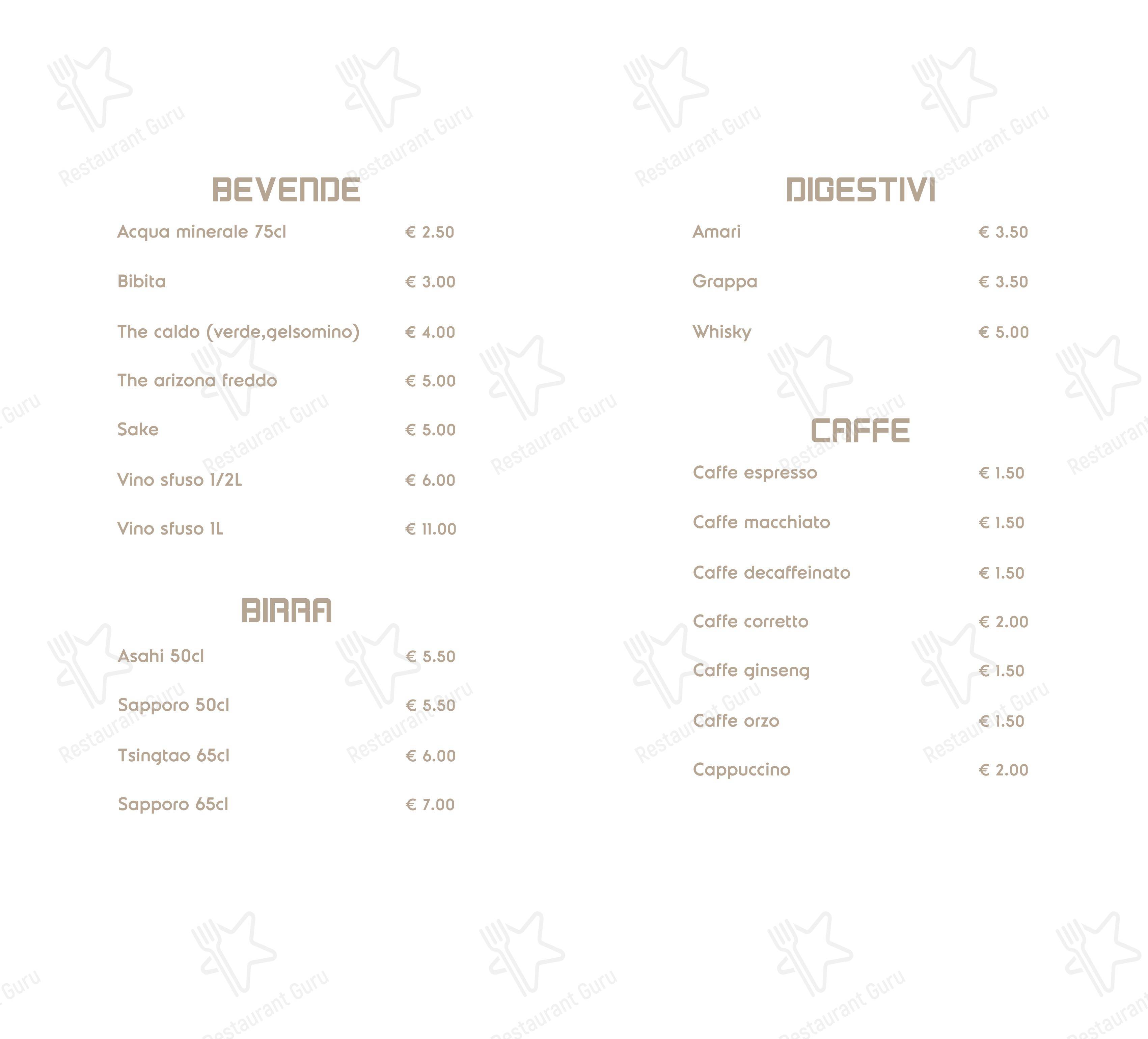 Menu di Hayashi Cremona - Основное меню