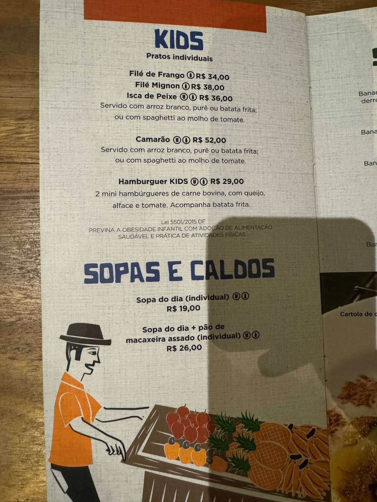 Restaurante Mangai - Brasília Shopping cardápio