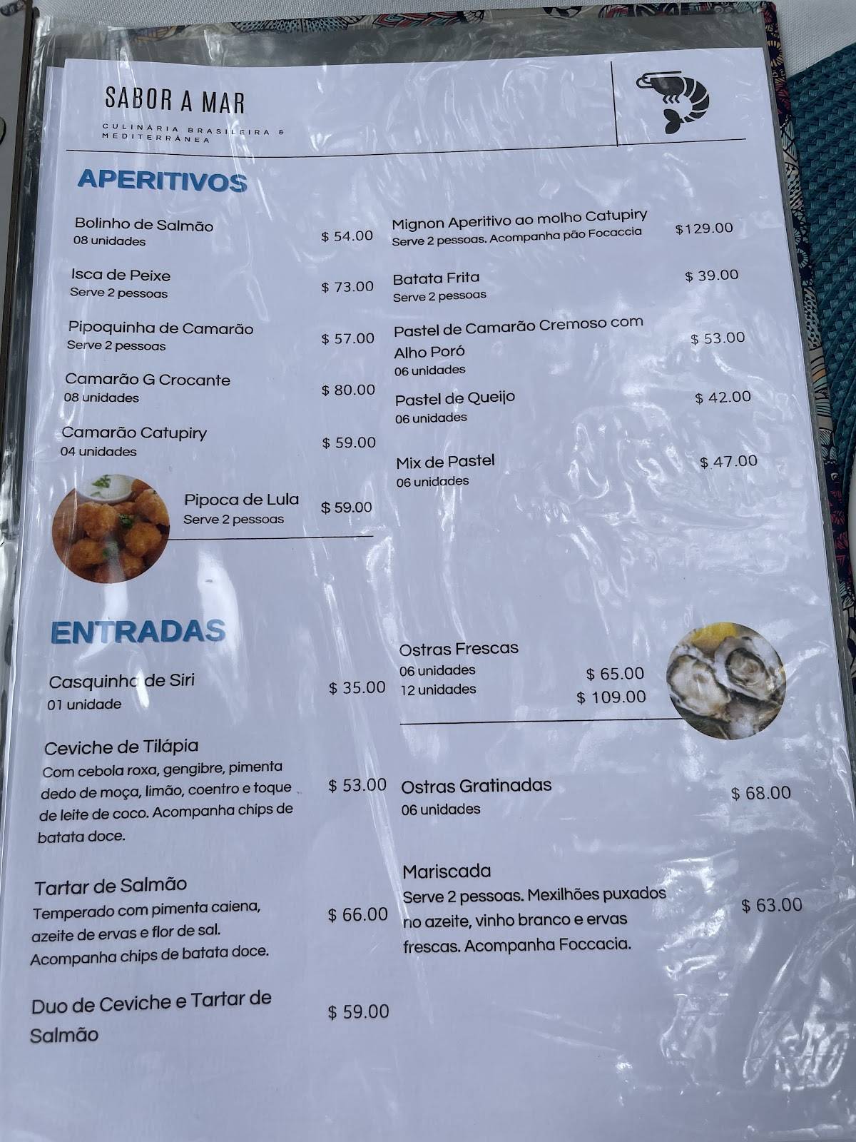 Restaurante Sabor A Mar cardápio