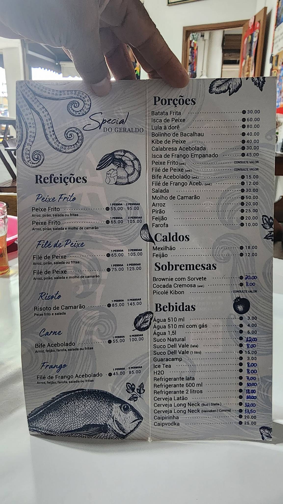 Restaurante do Geraldo cardápio