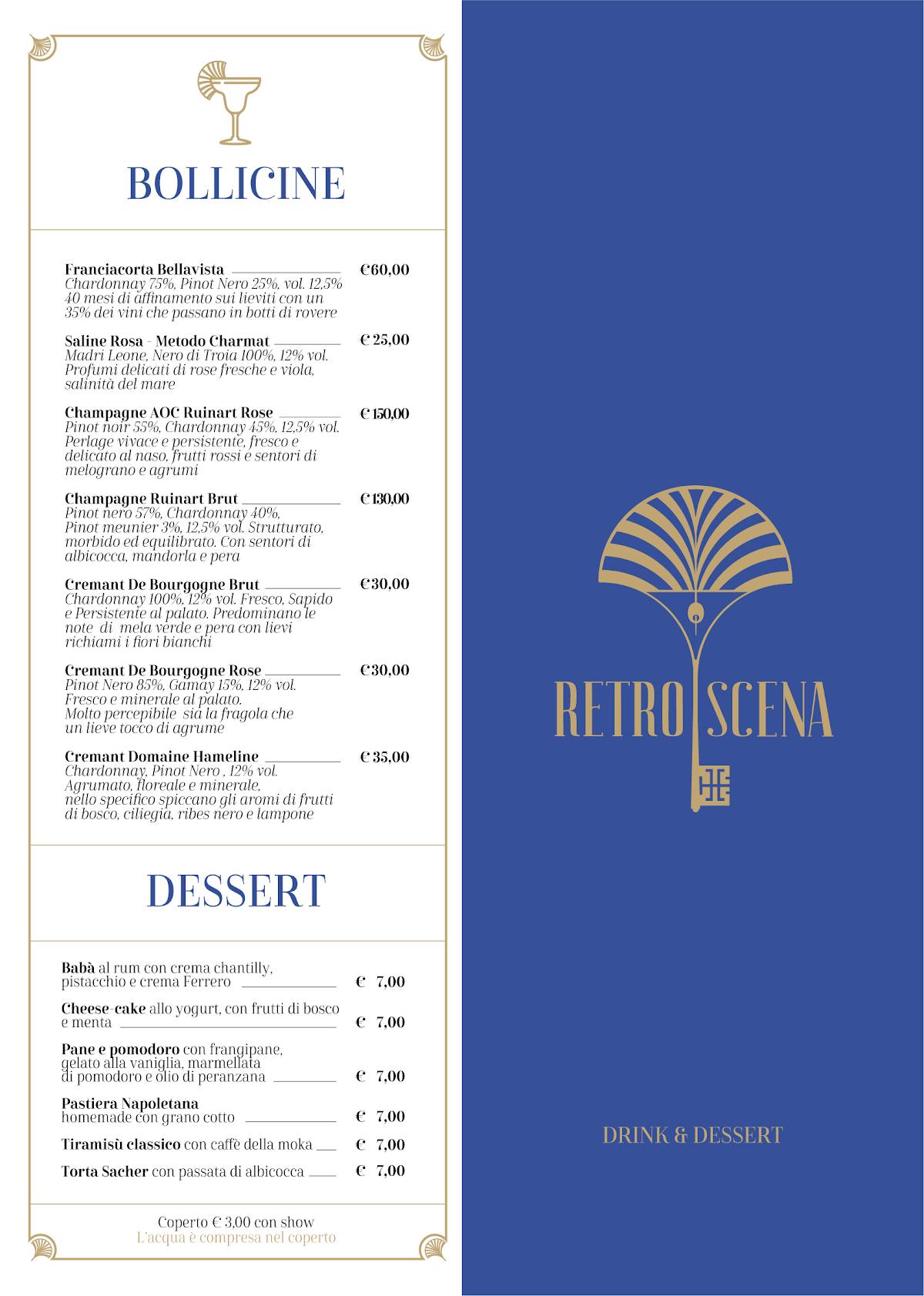 Menu di Retroscena Showfood & Drink 