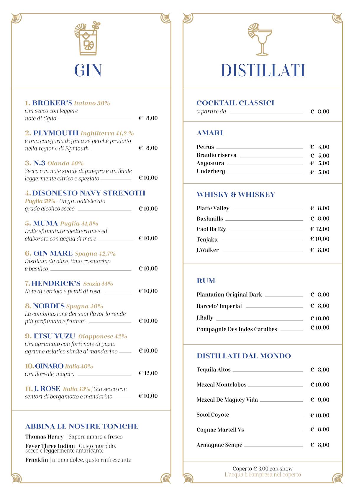 Menu di Retroscena Showfood & Drink 
