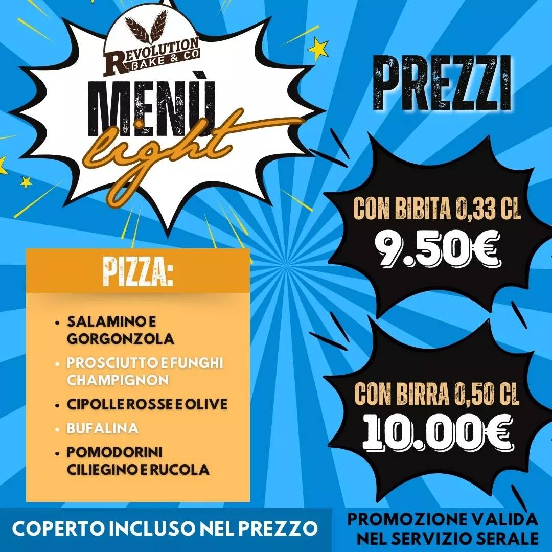 Menu di Revolution Bake & Co Pizzeria e Focacceria Artigianale 
