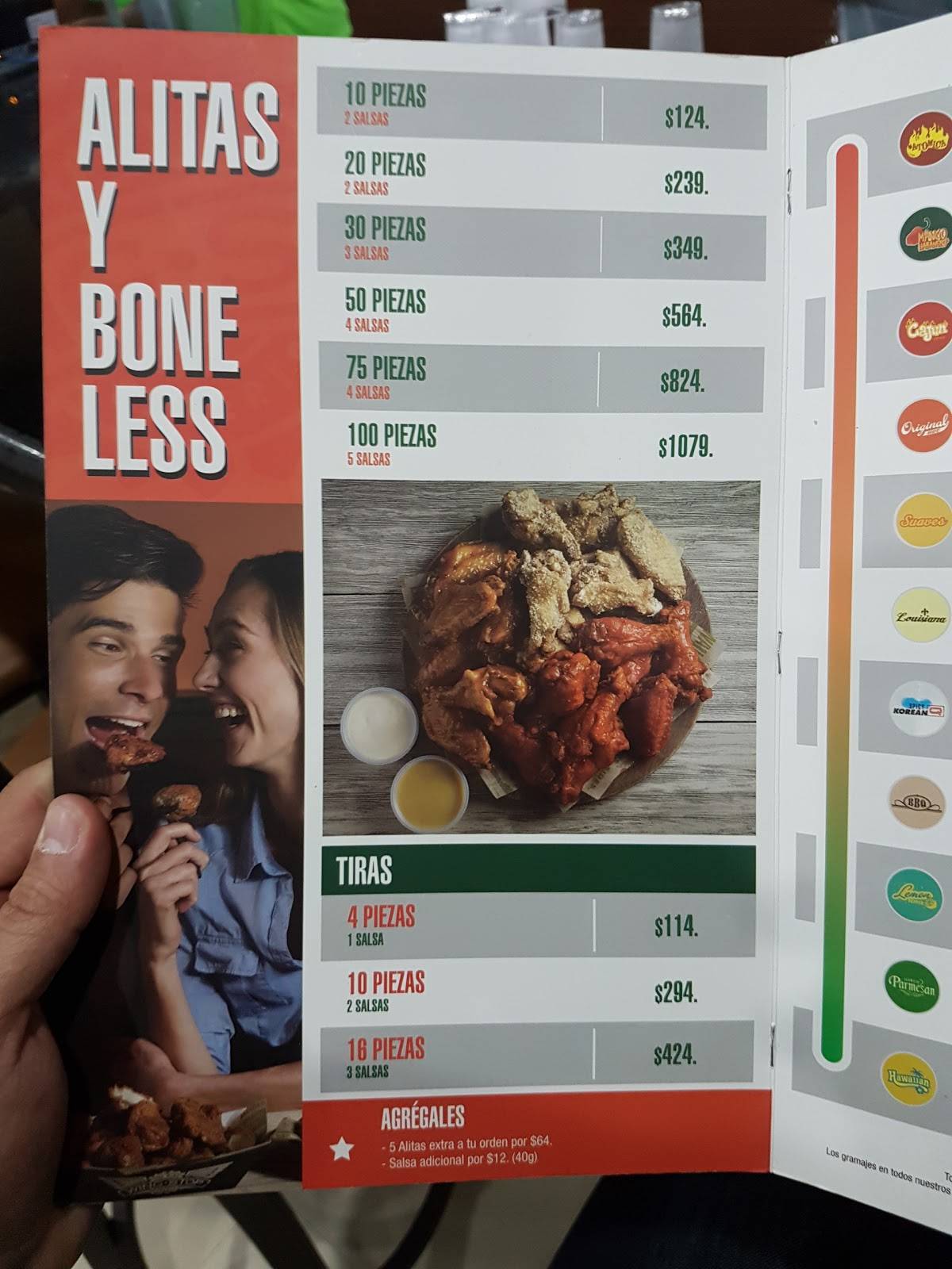 Carta del restaurante Wingstop, Reynosa