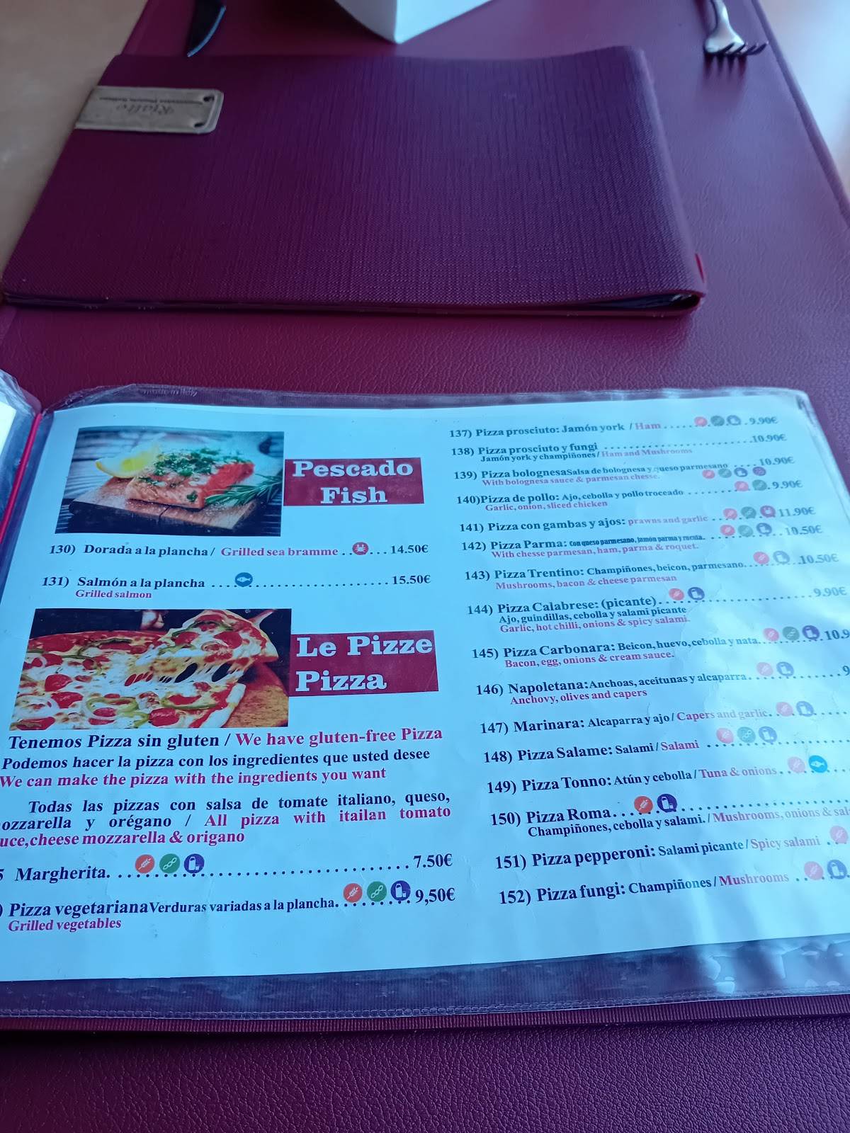 Menu at Rialto restaurante pizzería, Benijófar