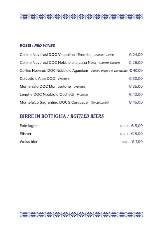 Menu di Rifugio Genziana 