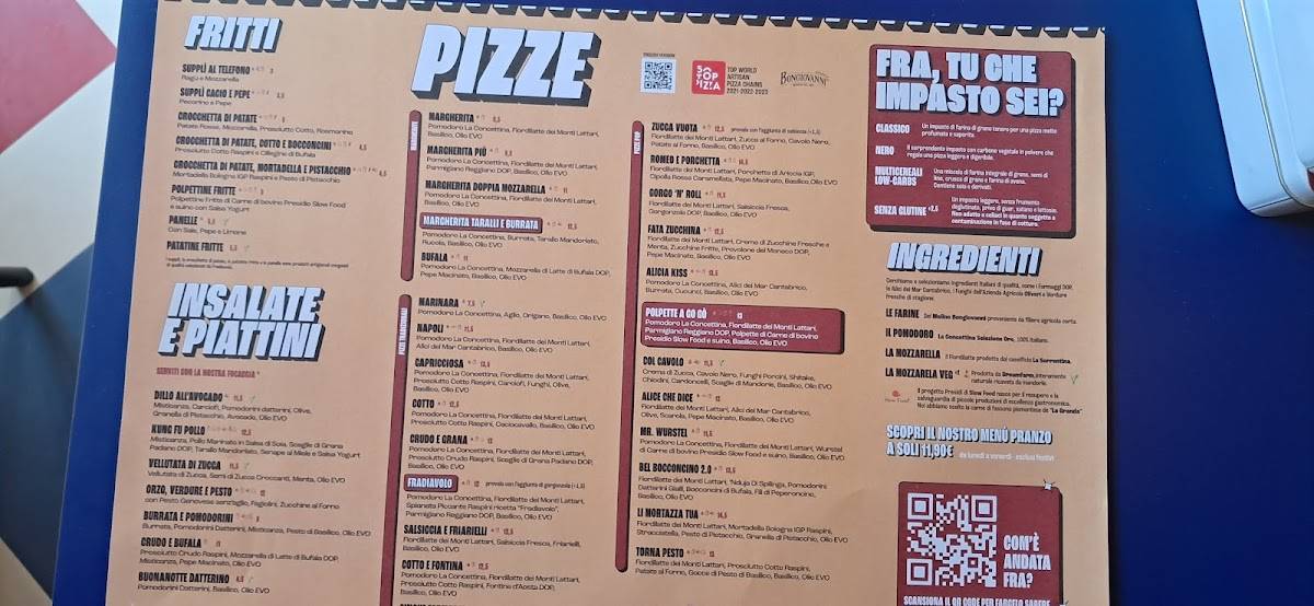 Menu di Fradiavolo Pizzeria - Rimini 