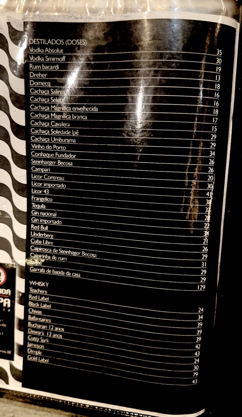 Parada De Copa cardápio