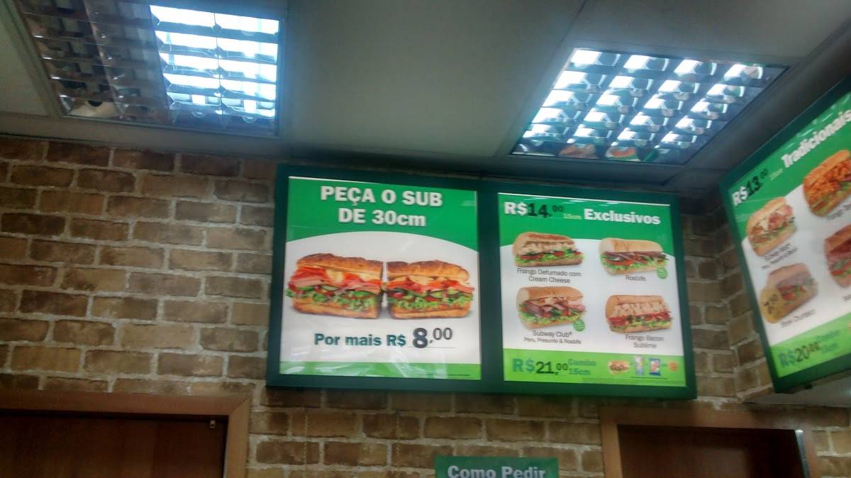 Subway cardápio
