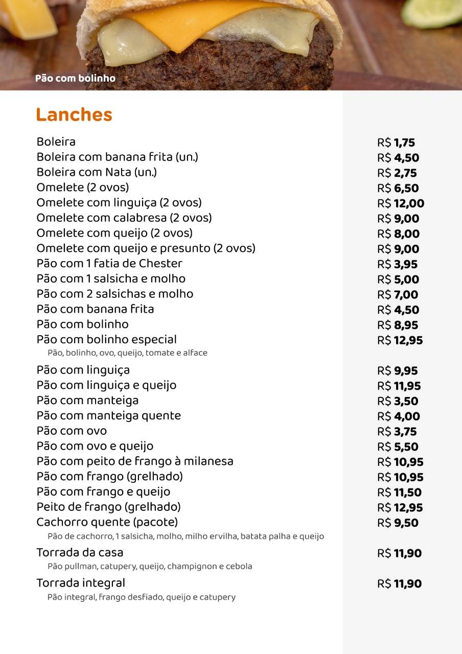 Casa do Pão cardápio