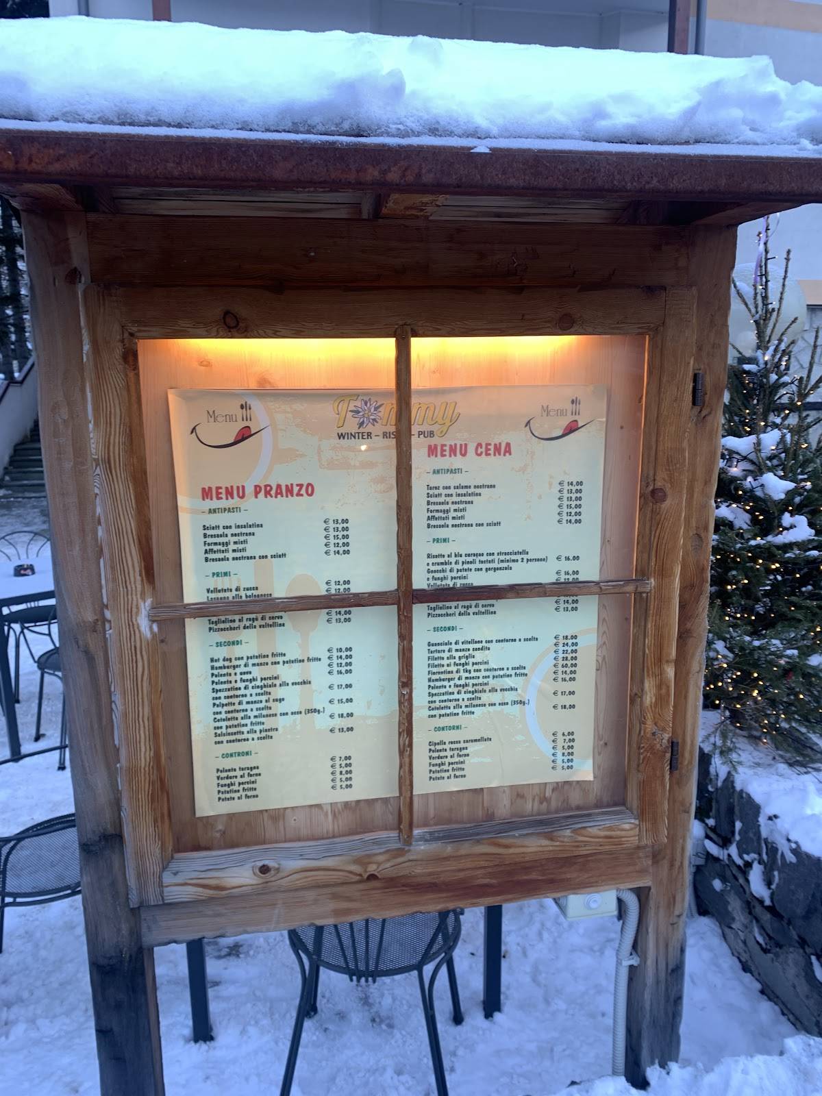 Menu di Risto Pub Tommy Madesimo 