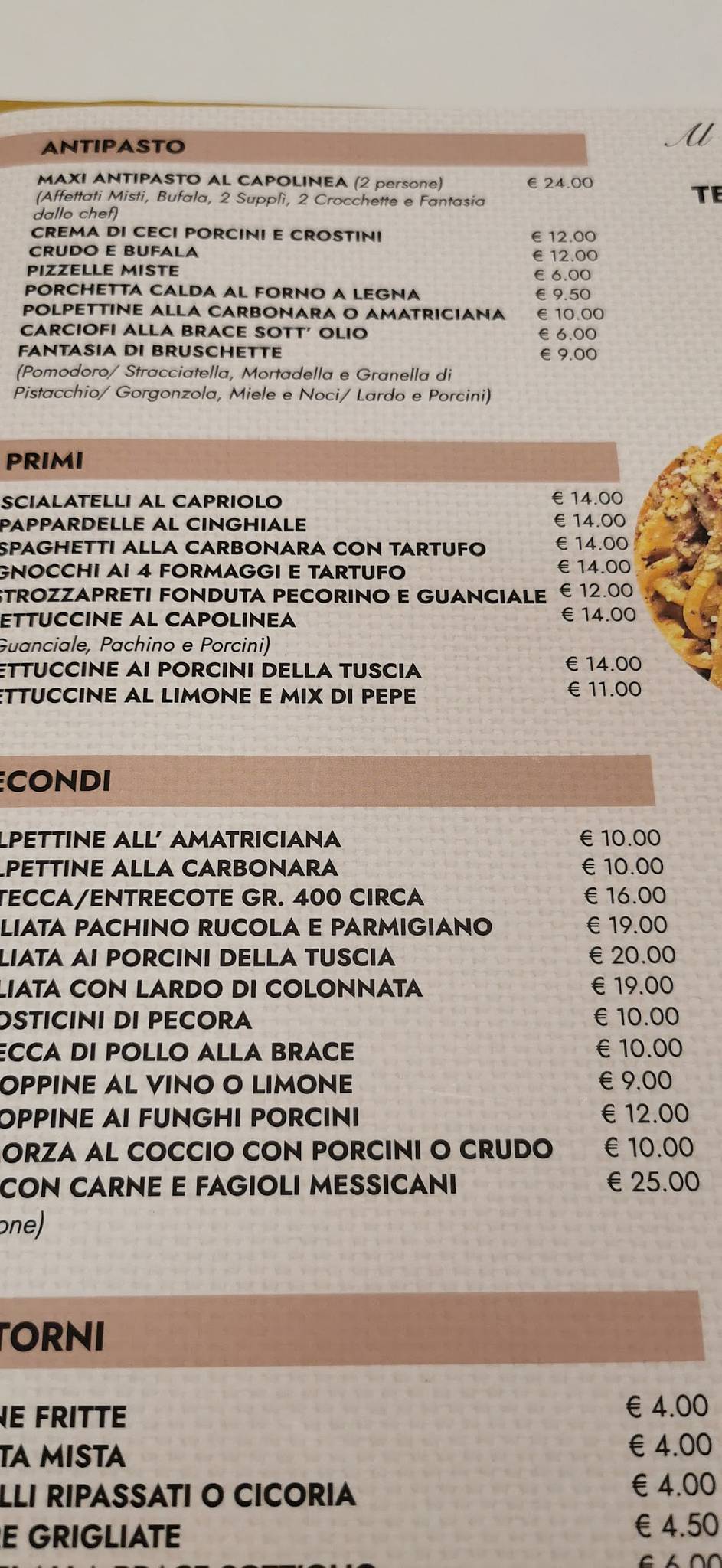 Menu di Ristorante Al Capolinea 