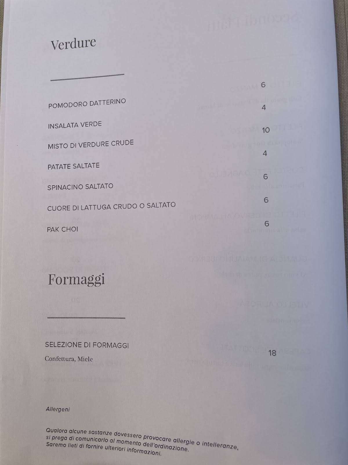 Menu di Ristorante Albergo Sci D'Oro 