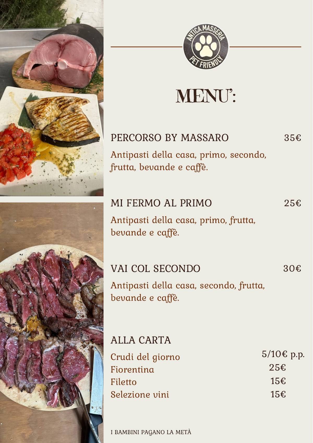 Menu di Ristorante Antica Masseria by Massaro 