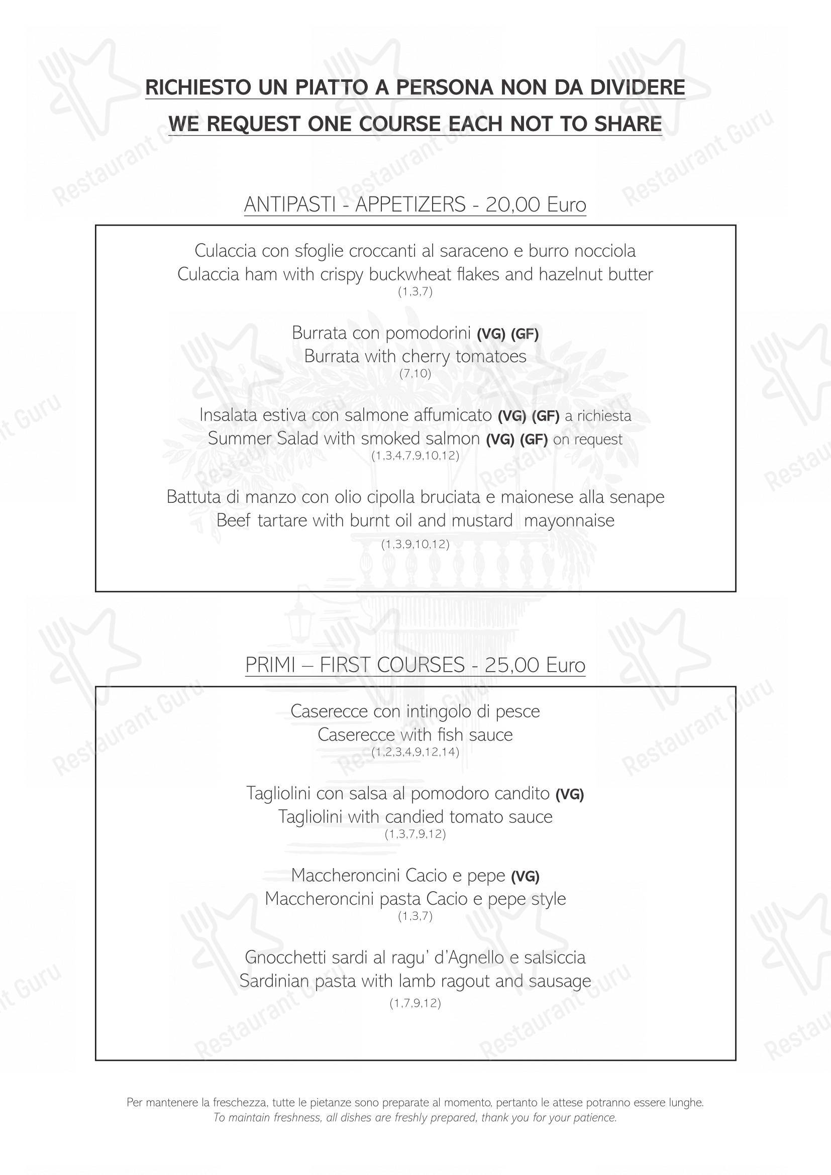 Menu di Ristorante Bilacus - 菜单