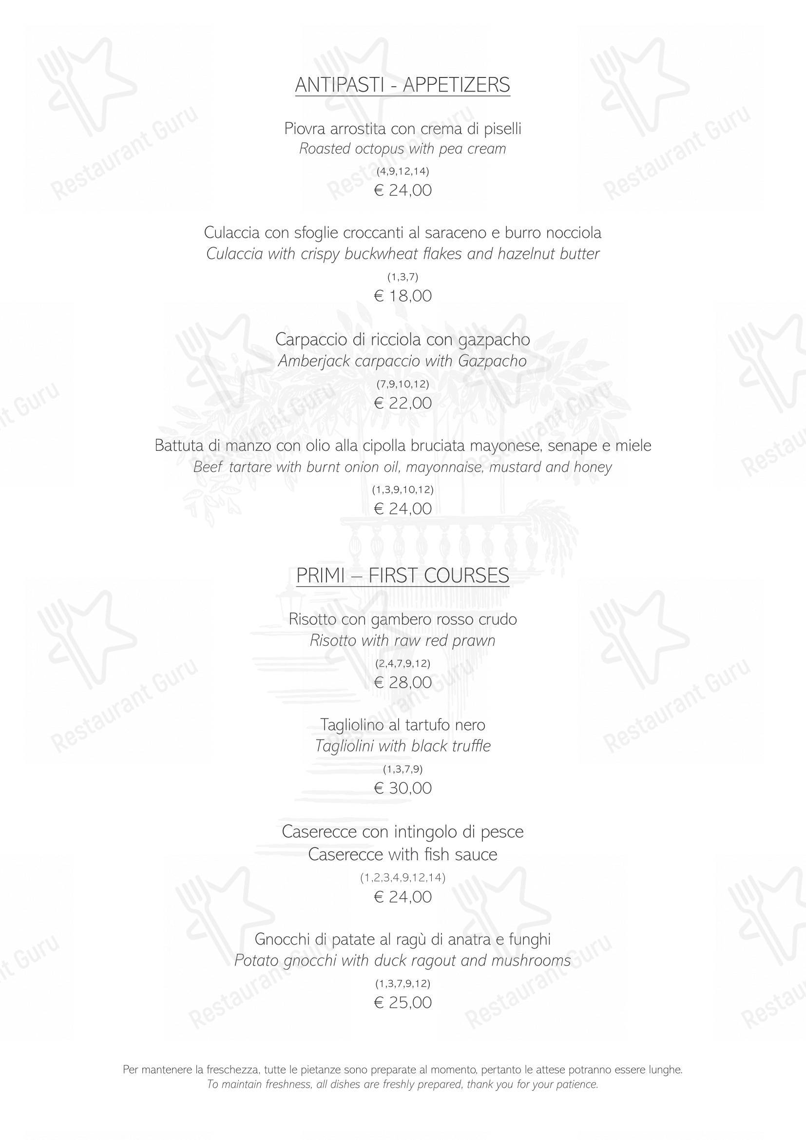 Ristorante Bilacus in Bellagio - Коктейльная карта