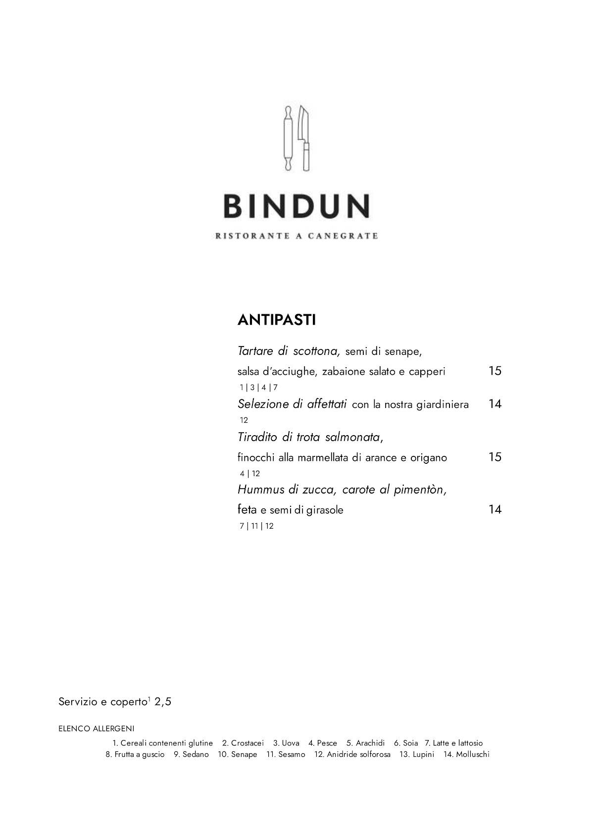 Menu di Bindun 